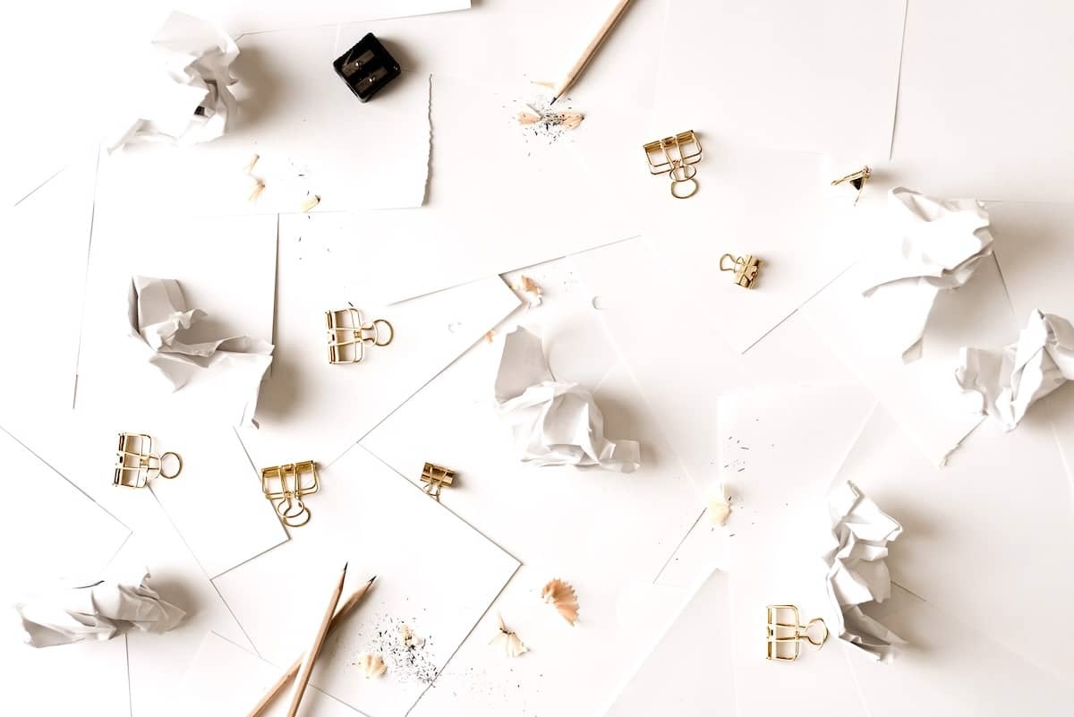 Piles of paper - guide to decluttering paperwork.