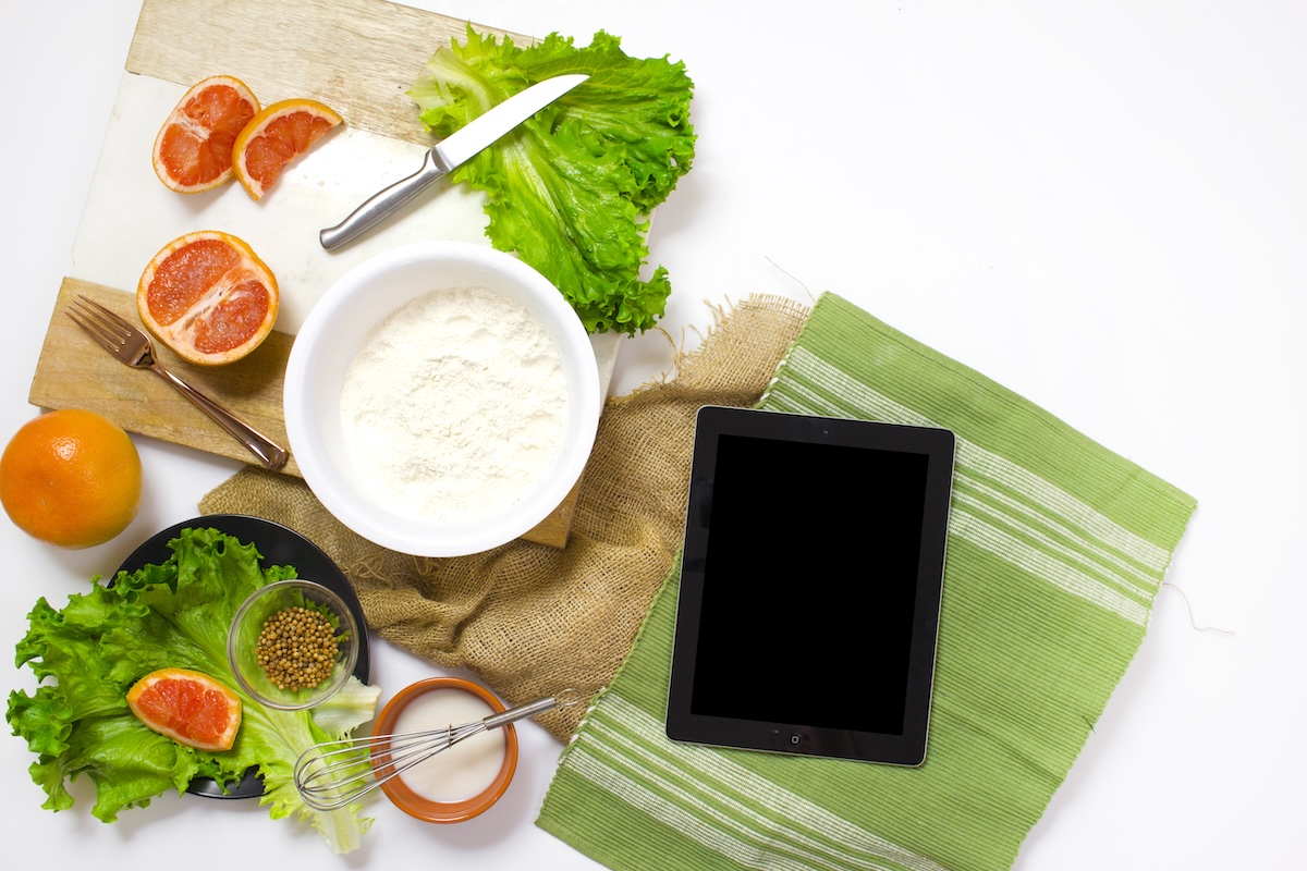 Fruit and vegetables on cutting board - dinner theme night ideas to try.