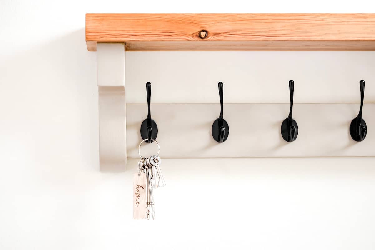 Keys hanging on hook - tips for moving houses.