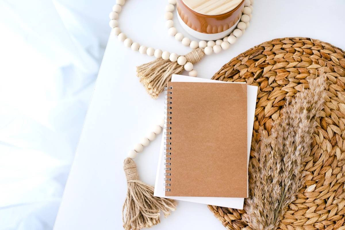 Hat and notebook - how to declutter when overwhelmed.